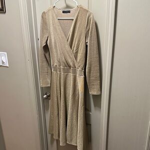 Elegant Gold Wrap Dress